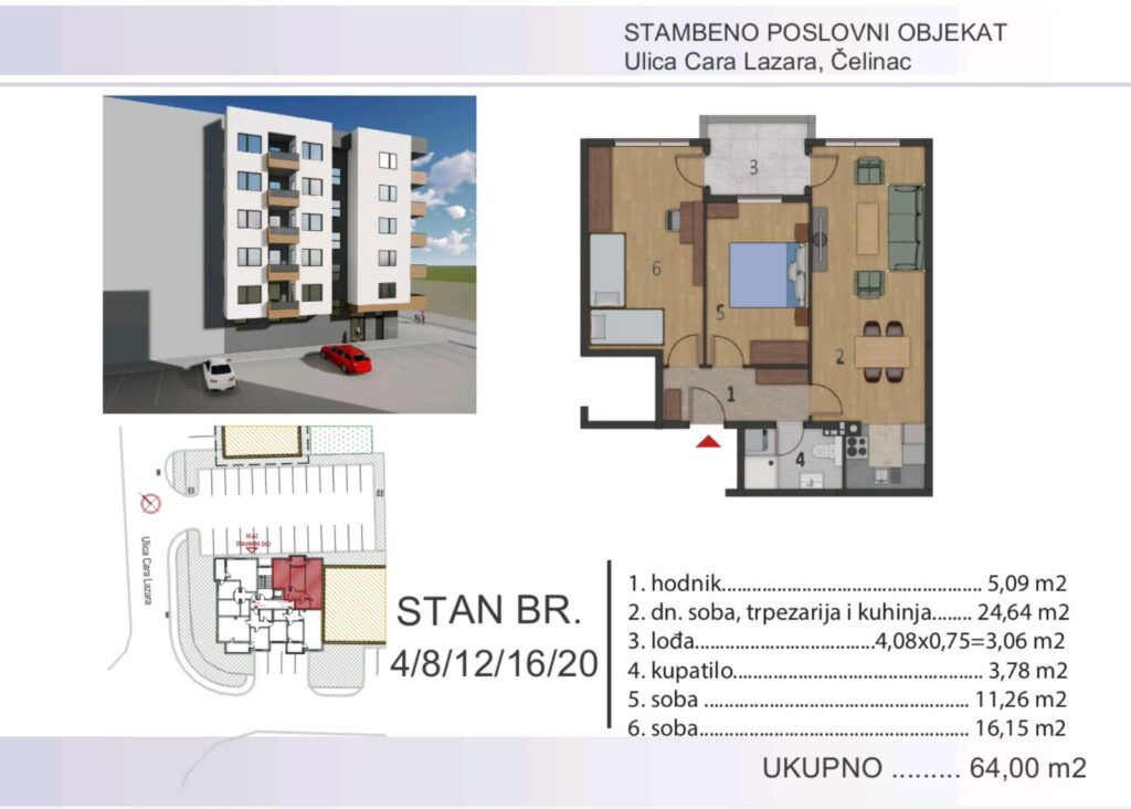 dvosoban stan čelinac